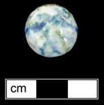 Variegated clay marble known as Jasper - click on image to see larger view.